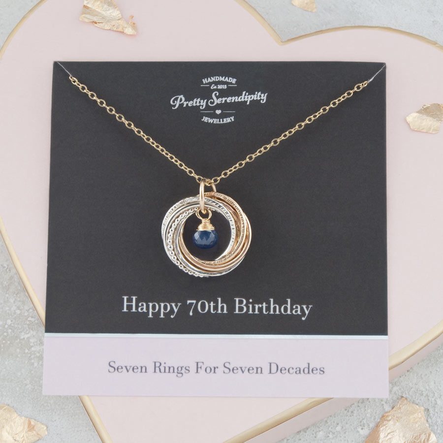 Personalised Sterling Silver 70th Birthday Necklace